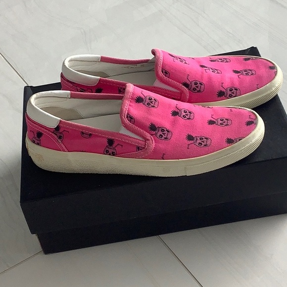 Saint Laurent Pink Skull Pineapple Running Shoes - Picture 4 of 4